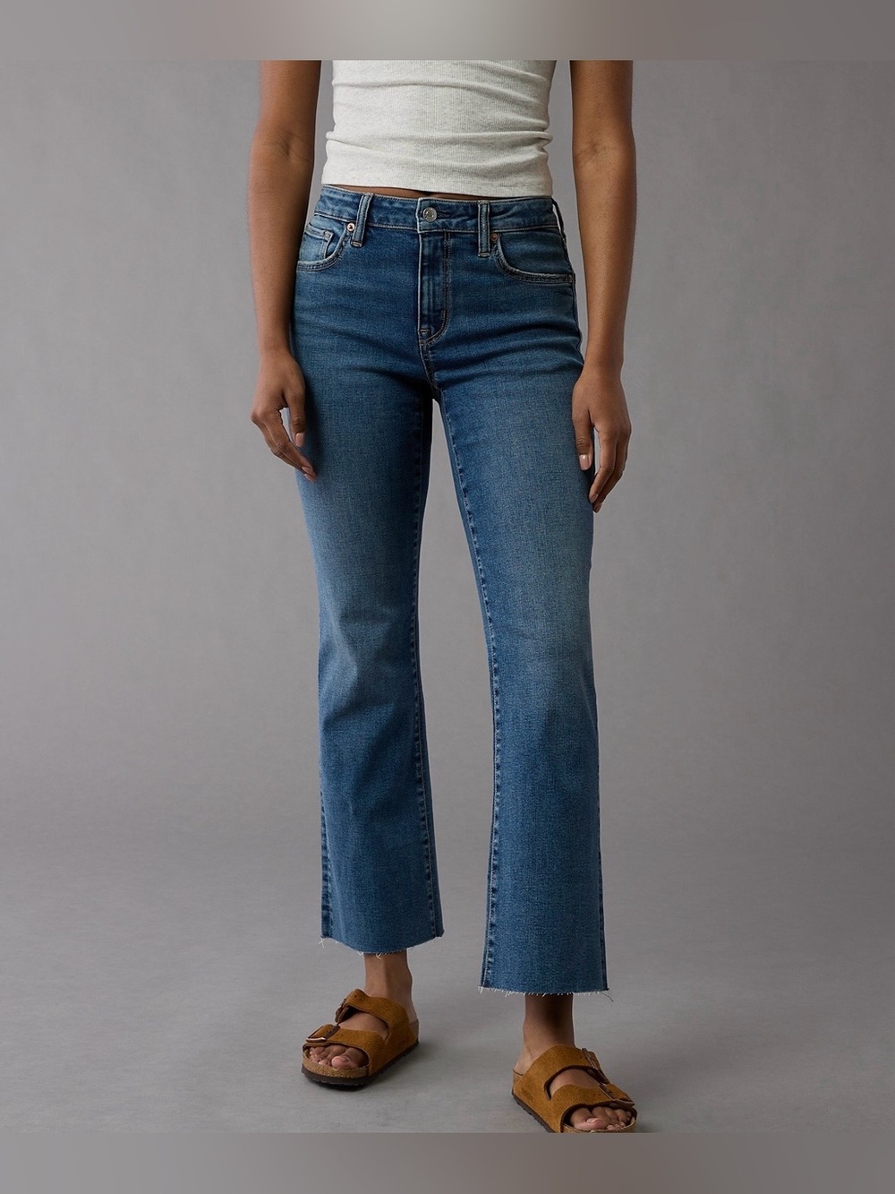 American Eagle high waisted kick bootcut crop jean